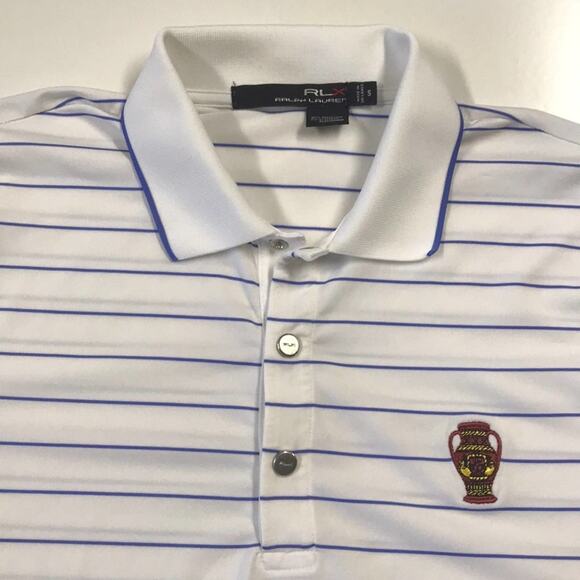 RALPH LAUREN Women's Small Polo Blue Striped Shirt - Picture 2 of 4